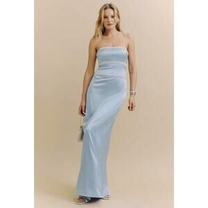 NWD Reformation Araminta Faux Pearl Maxi Dress Gown Size 6 mineral #4A501